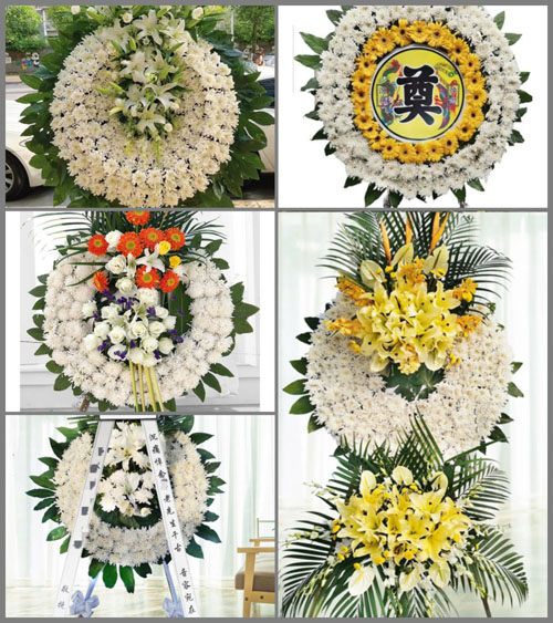 浙江省嘉兴海宁市盐官镇祝会村花圈速递